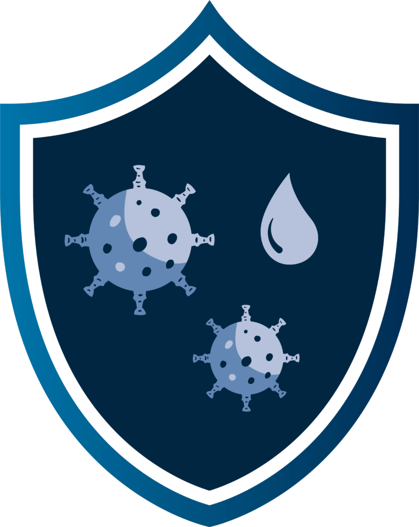 Mold Pro Solutions shield icon representing mold and water protection