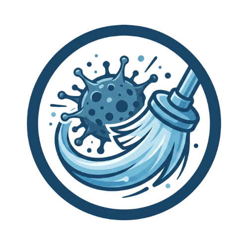Mold remediation icon showing mold being cleaned away