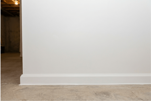 Clean basement wall after professional mold remediation