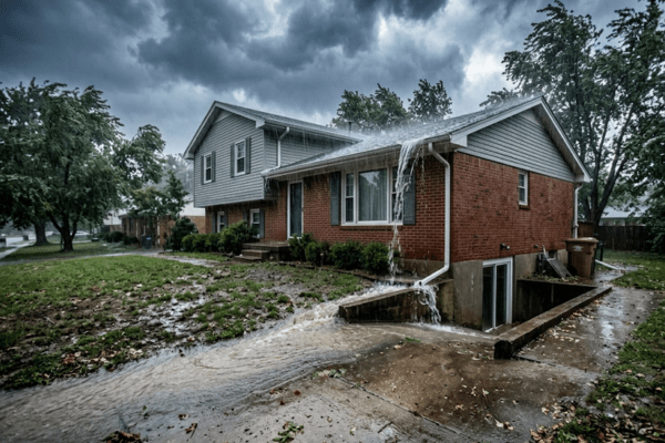 Storm damage with water intrusion through residential roof in Montgomery County
