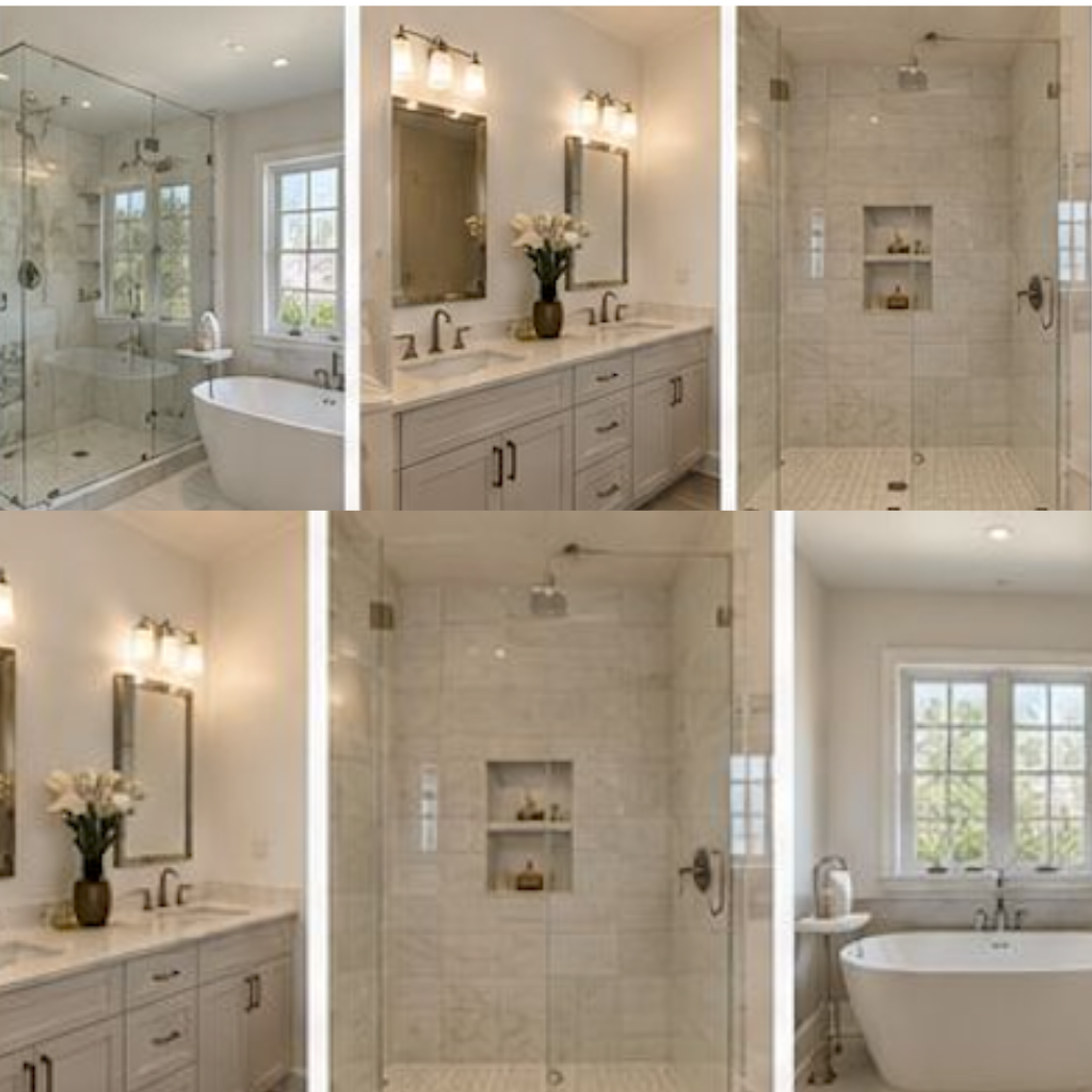 Bethesda master bathroom after mold remediation and reconstruction